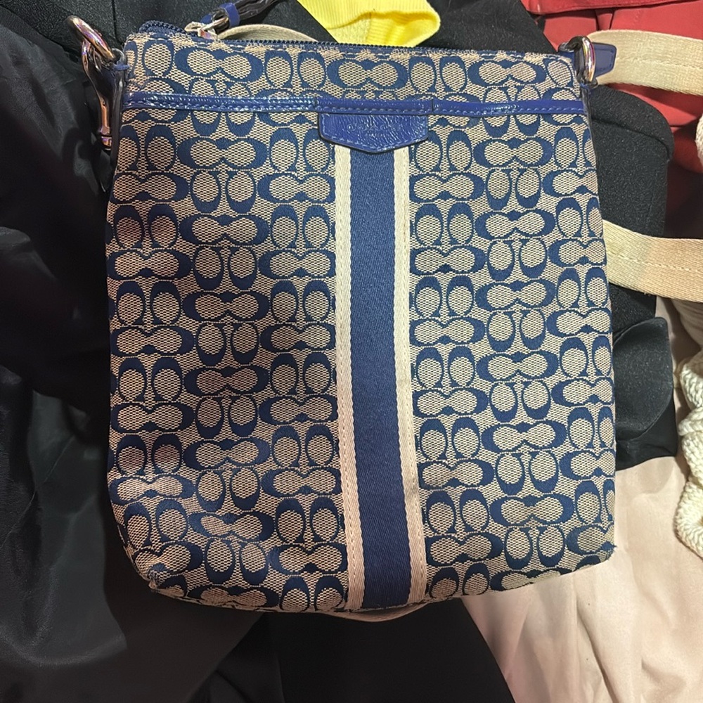 Blue coach crossbody